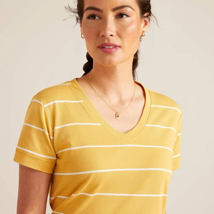 Fairford TShirt Ochre Stripe Women Ariat TShirts and Tops