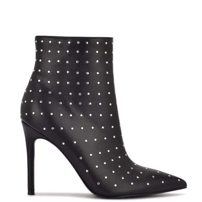Farrah Dress Booties Black Studded Women Nine West Boots and Booties