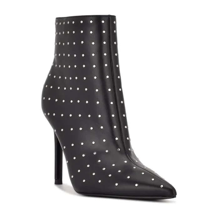 Farrah Dress Booties Black Studded Women Nine West Boots and Booties Farrah Dress Booties Black Studded Women Nine West Boots and Booties