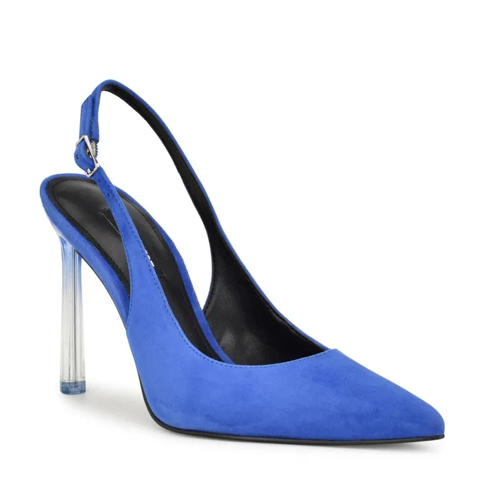 Felina Pointy Toe Slingback Pumps Dark Blue Women Nine West Slingbacks