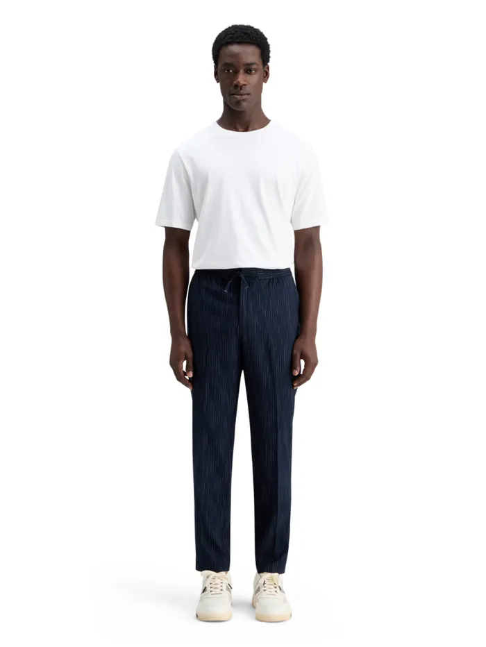 Finch spacedye Pinstripe Jogger Night Blue Pinstripe Men Scotch and Soda Pants
