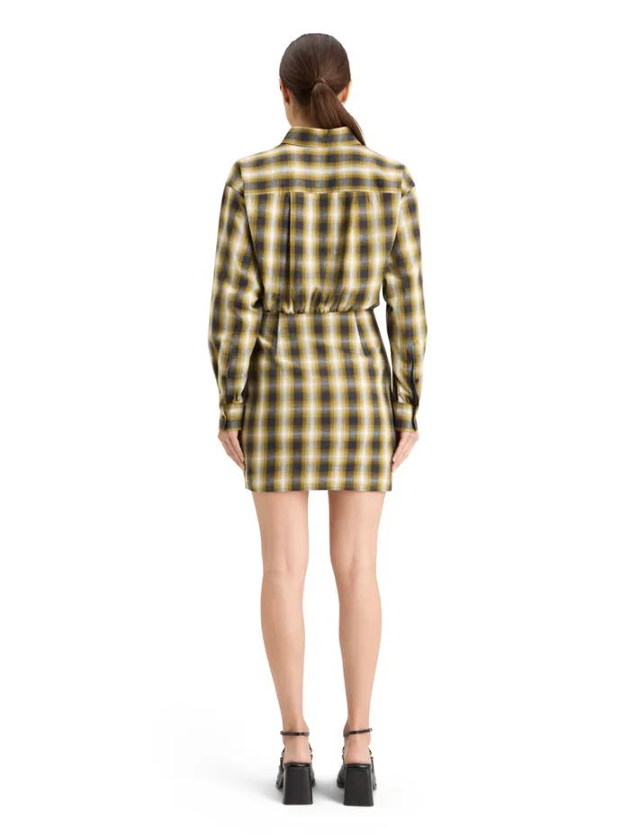 FLANNEL MINI WRAP DRESS Olive Check Women Scotch and Soda Dresses and Jumpsuits FLANNEL MINI WRAP DRESS Olive Check Women Scotch and Soda Dresses and Jumpsuits