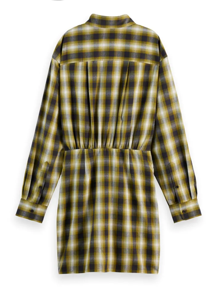 FLANNEL MINI WRAP DRESS Olive Check Women Scotch and Soda Dresses and Jumpsuits FLANNEL MINI WRAP DRESS Olive Check Women Scotch and Soda Dresses and Jumpsuits