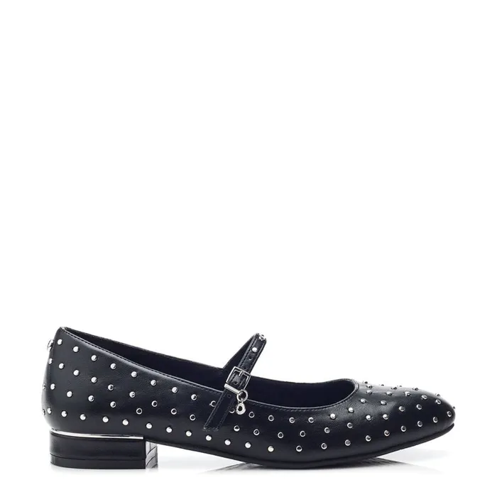 Flat And Ballerina Shoes Women Moda In Pelle Eugeniee Black Porvair