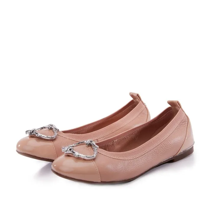 Flat And Ballerina Shoes Women Moda In Pelle Fairy W Cameo Leather