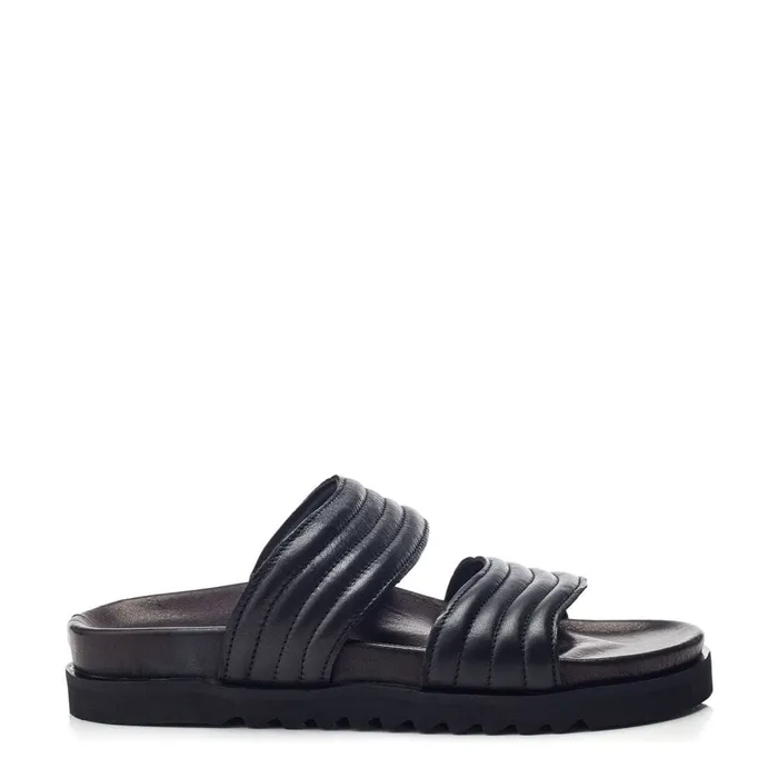Flatform Sandals Women Moda In Pelle Bsoleful BStrider Black Leather