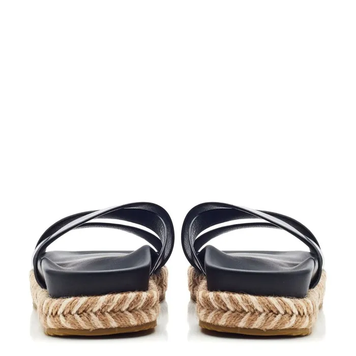 Flatform Sandals Women Moda In Pelle Morornie Black Porvair