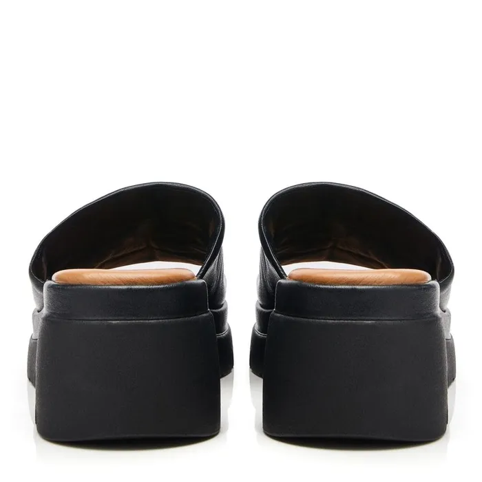 Flatform Sandals Women Moda In Pelle Namya Black Leather
