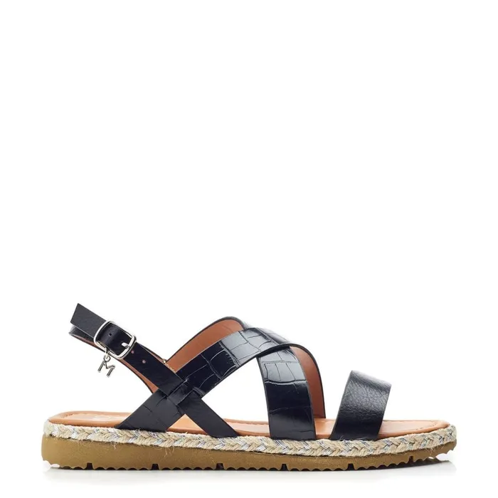 Flatform Sandals Women Moda In Pelle Neyma Black Porvair
