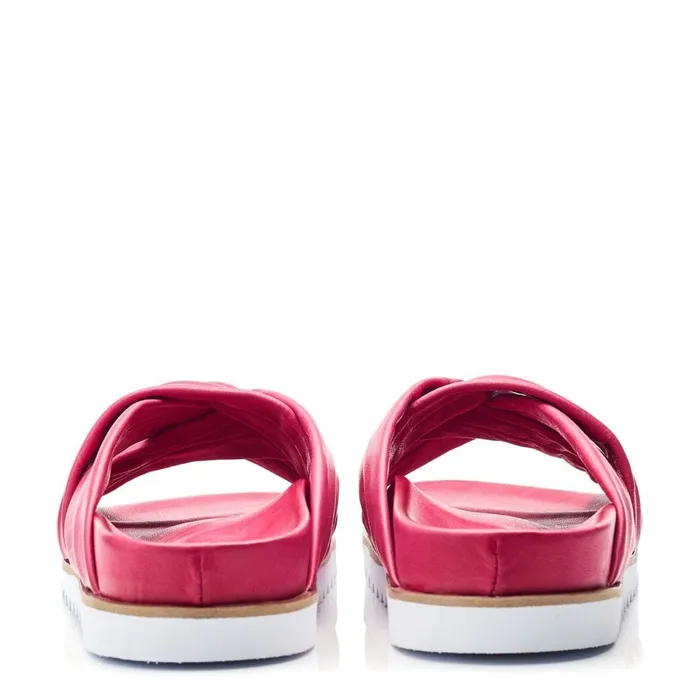 Flatform Sandals Women Moda In Pelle Norrina Raspberry Leather