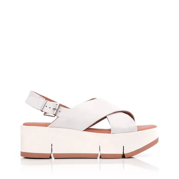 Flatform Sandals Women Moda In Pelle Ritika White Leather