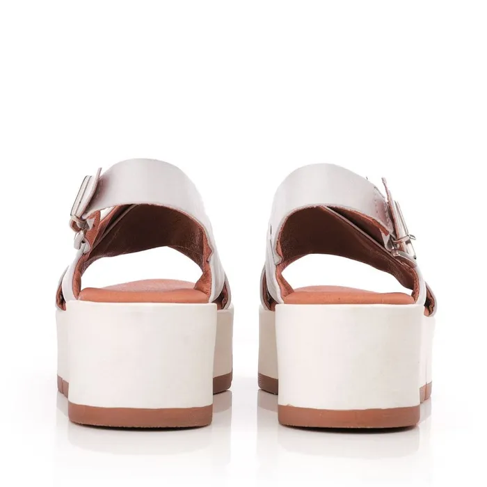 Flatform Sandals Women Moda In Pelle Ritika White Leather