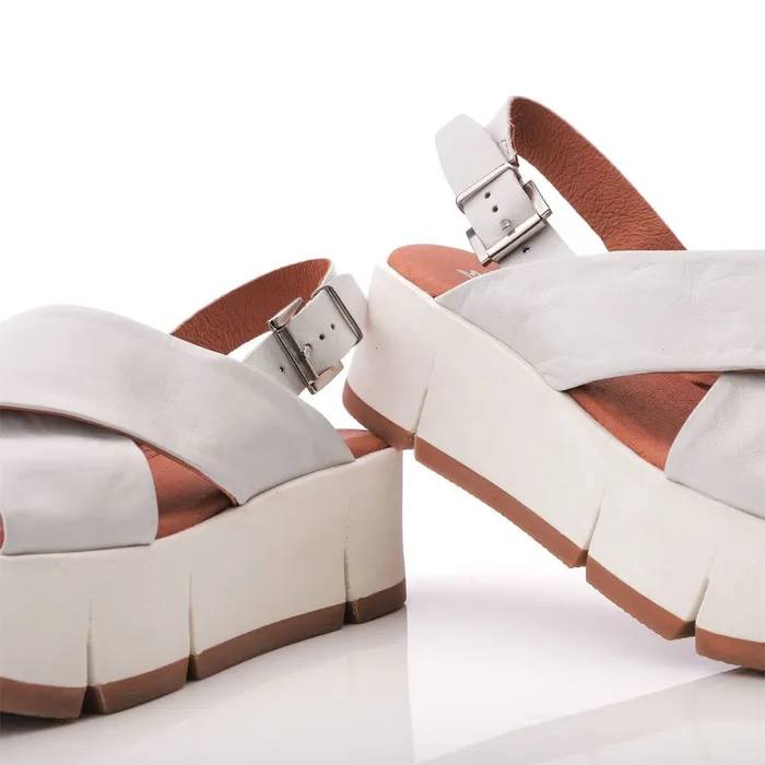 Flatform Sandals Women Moda In Pelle Ritika White Leather