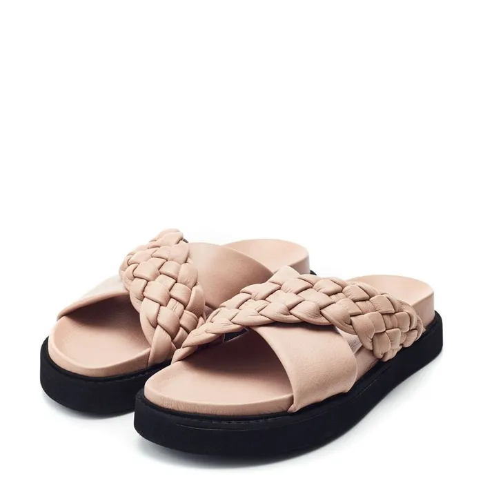 Flatform Sandals Women Moda In Pelle Shoon Sh Aimee Taupe Leather Flatform Sandals Women Moda In Pelle Shoon Sh Aimee Taupe Leather