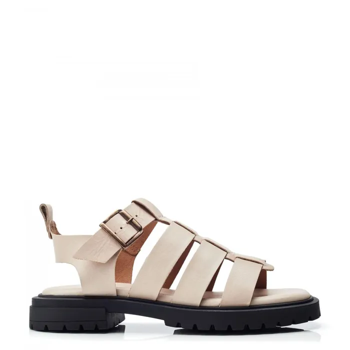 Flatform Sandals Women Moda In Pelle Shoon Sh Inshore Off White Leather