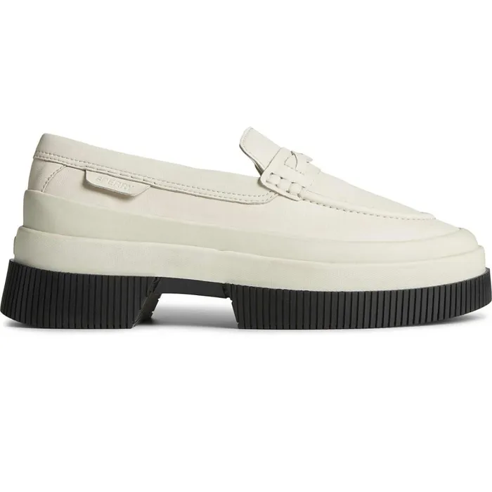 Flats and Loafers Women Sperry Platform Leather Loafer White