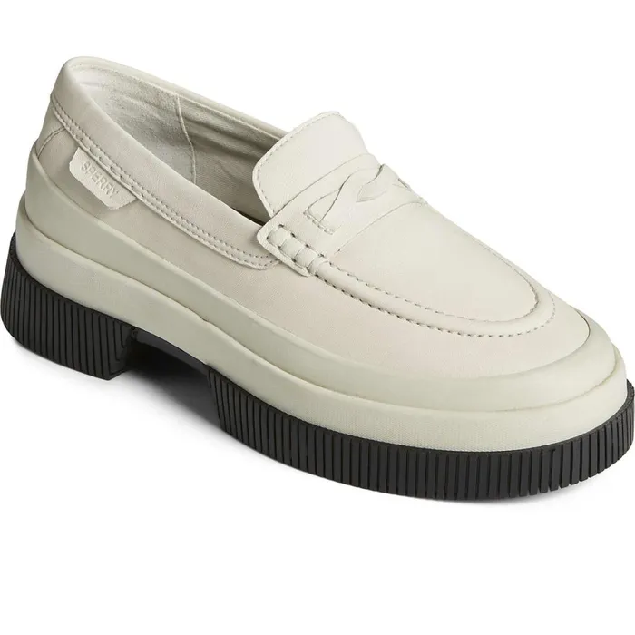 Flats and Loafers Women Sperry Platform Leather Loafer White Flats and Loafers Women Sperry Platform Leather Loafer White