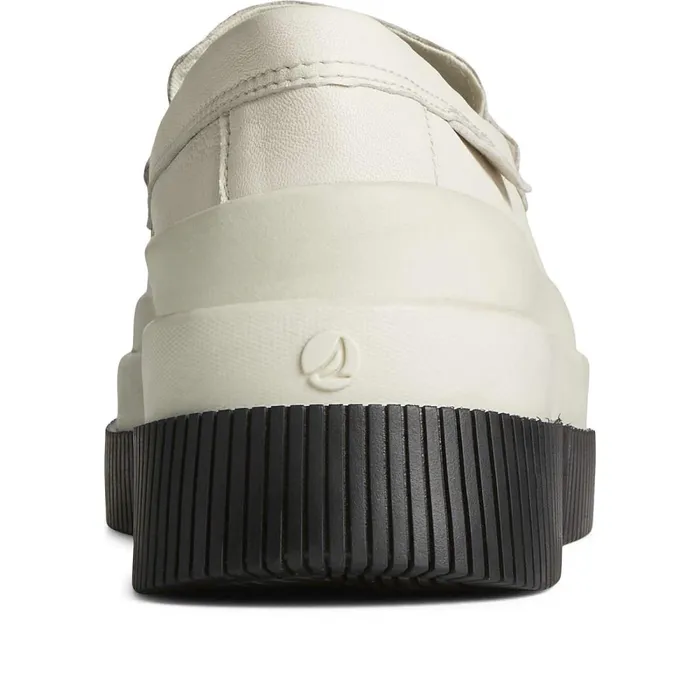 Flats and Loafers Women Sperry Platform Leather Loafer White Flats and Loafers Women Sperry Platform Leather Loafer White