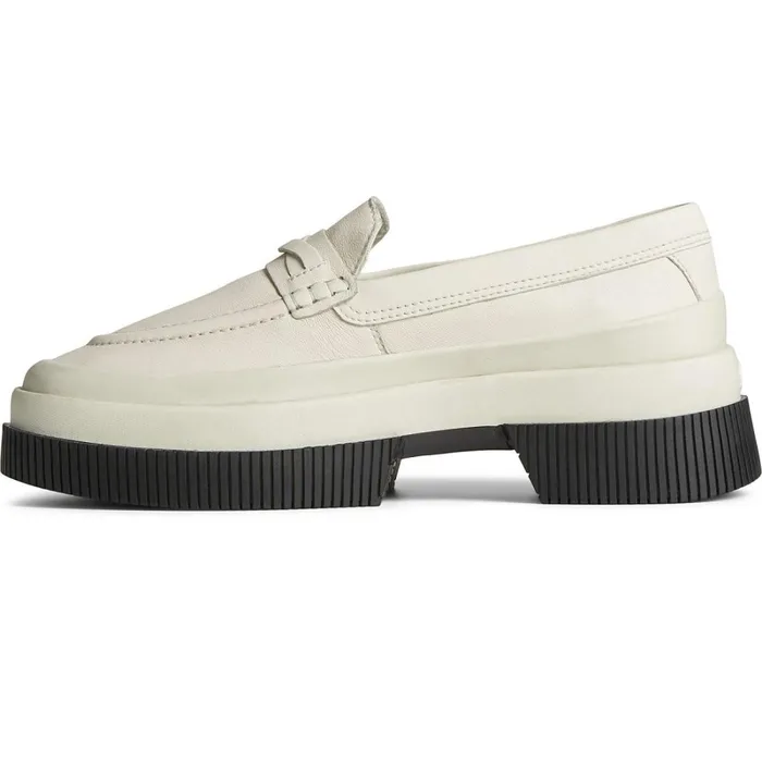 Flats and Loafers Women Sperry Platform Leather Loafer White Flats and Loafers Women Sperry Platform Leather Loafer White