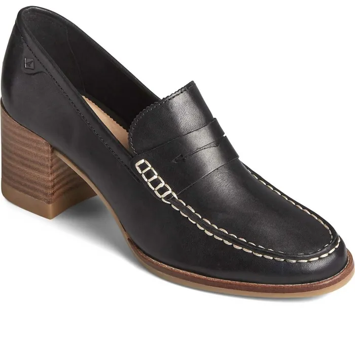 Flats and Loafers Women Sperry Seaport Penny Heel Leather Loafer Black Flats and Loafers Women Sperry Seaport Penny Heel Leather Loafer Black