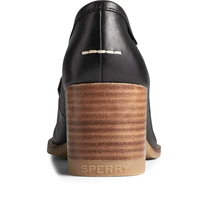 Flats and Loafers Women Sperry Seaport Penny Heel Leather Loafer Black Flats and Loafers Women Sperry Seaport Penny Heel Leather Loafer Black