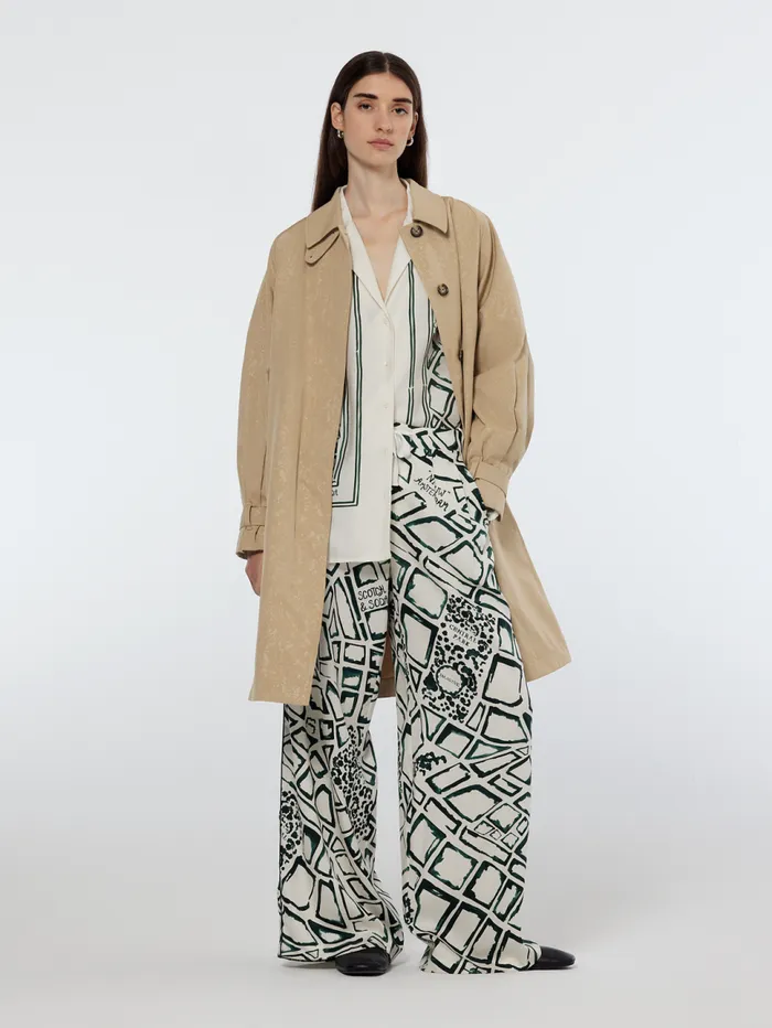 Floral Embossed Carcoat Sand Women Scotch and Soda Jackets and Coats