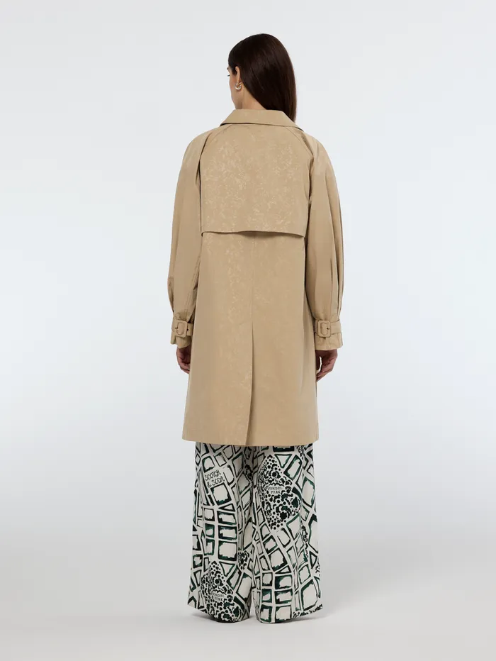 Floral Embossed Carcoat Sand Women Scotch and Soda Jackets and Coats