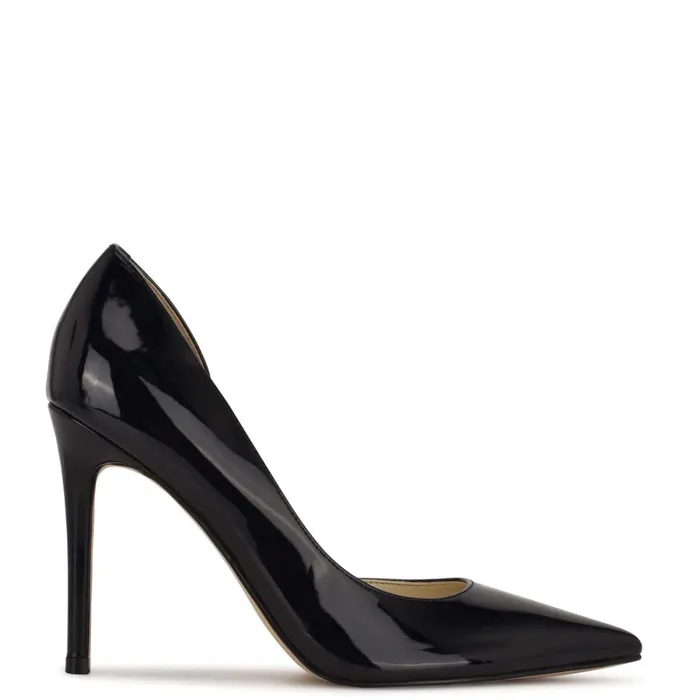 Folowe D039orsay Pointy Toe Pumps Black Patent Women Nine West Pumps