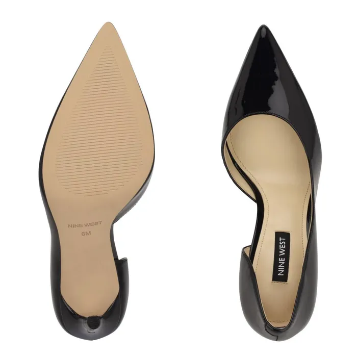 Folowe D039orsay Pointy Toe Pumps Black Patent Women Nine West Pumps