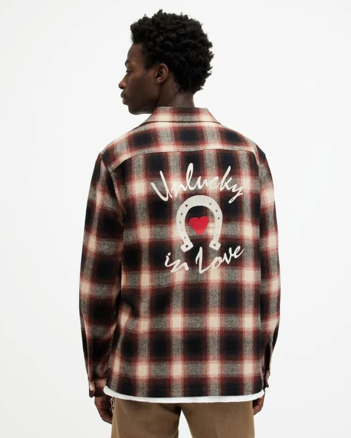 Fortunado Long Sleeve Check Embroidered Shirt Lace Wtflamed Red Men AllSaints Shirts Fortunado Long Sleeve Check Embroidered Shirt Lace Wtflamed Red Men AllSaints Shirts