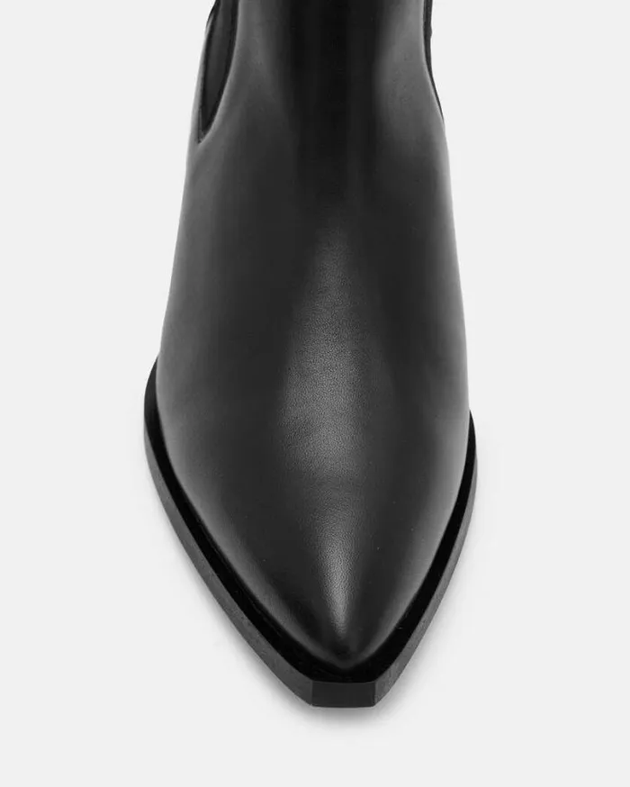 Fox Pointed Toe Leather Chelsea Boots Black Women AllSaints Shoes and Boots
