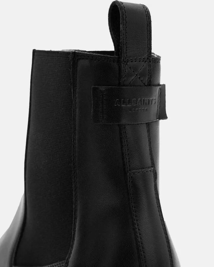 Fox Pointed Toe Leather Chelsea Boots Black Women AllSaints Shoes and Boots