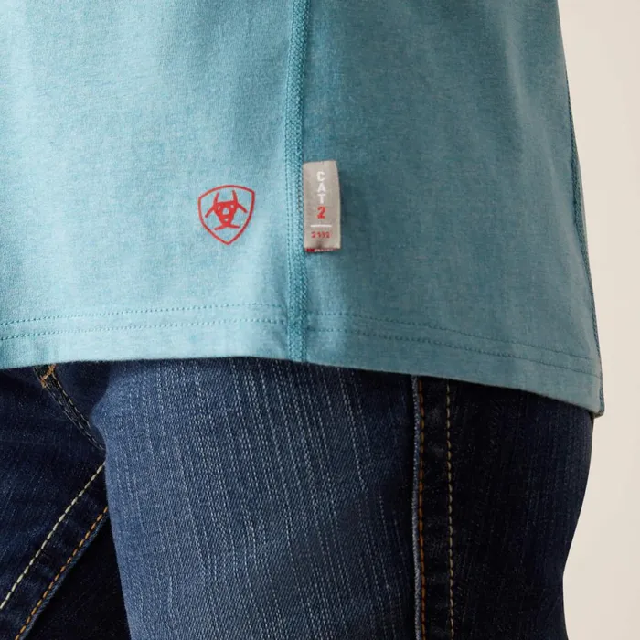 FR Air Henley Top Norse Blue Space Dye Women Ariat Workwear FR Air Henley Top Norse Blue Space Dye Women Ariat Workwear