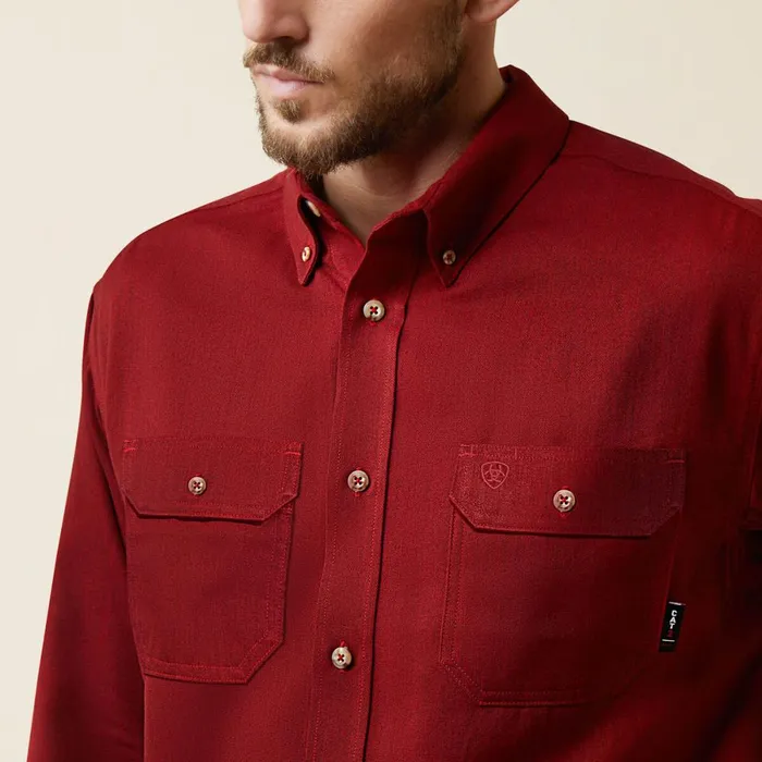 FR Air Inherent Work Shirt Red Heather Men Ariat Button Down Shirts FR Air Inherent Work Shirt Red Heather Men Ariat Button Down Shirts