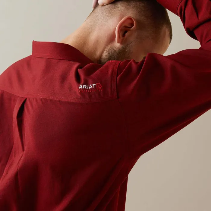 FR Air Inherent Work Shirt Red Heather Men Ariat Button Down Shirts FR Air Inherent Work Shirt Red Heather Men Ariat Button Down Shirts