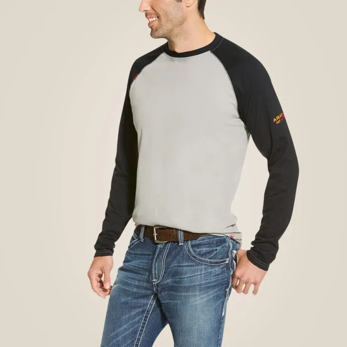 FR Baseball TShirt Greyblack Men Ariat Workwear