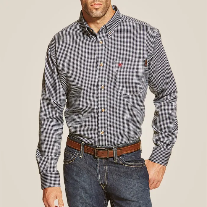 FR Basic Work Shirt Blue Multi Men Ariat Workwear