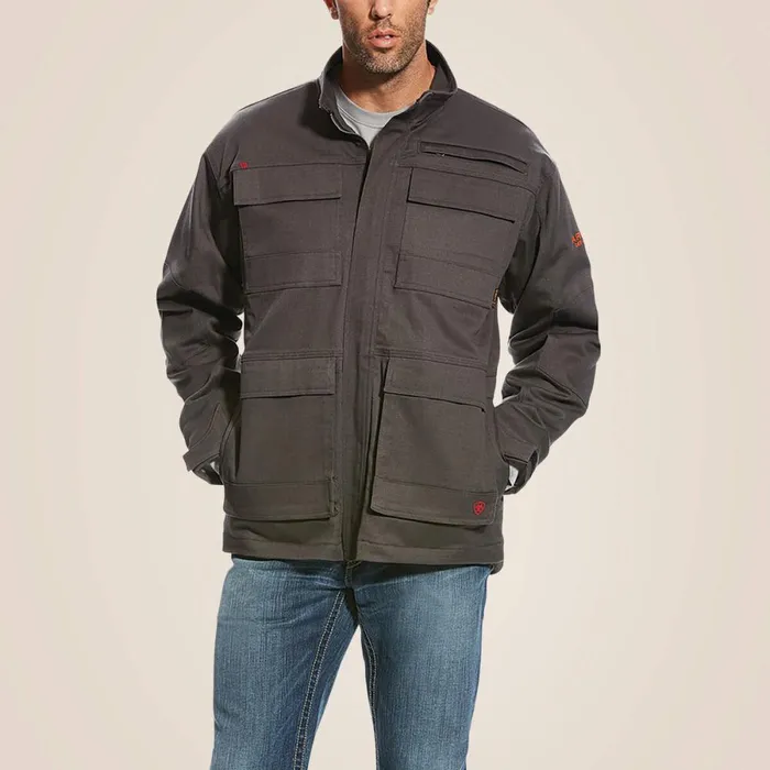 FR Canvas Stretch Jacket Dark Gray Men Ariat Workwear