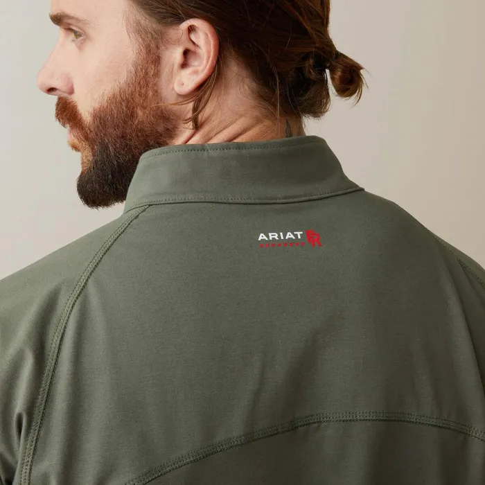 FR Combat Stretch Patriot 14 Zip Work Shirt Dark Sage Men Ariat Workwear FR Combat Stretch Patriot 14 Zip Work Shirt Dark Sage Men Ariat Workwear