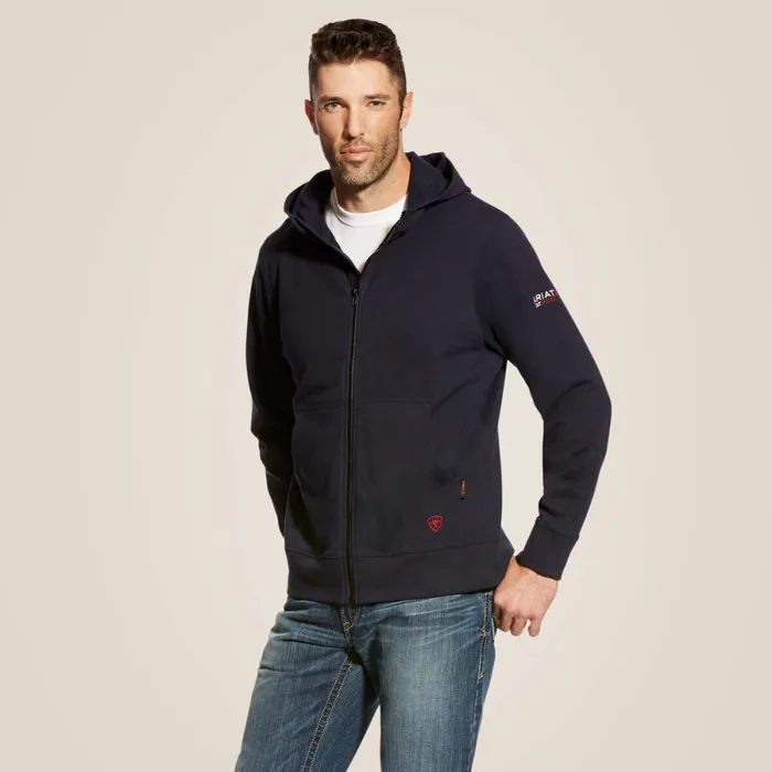 FR DuraStretch Full Zip Hoodie Navy Men Ariat Sweatshirts and Hoodies