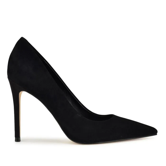 Fresh Pointy Toe Pumps Black Suede Women Nine West High