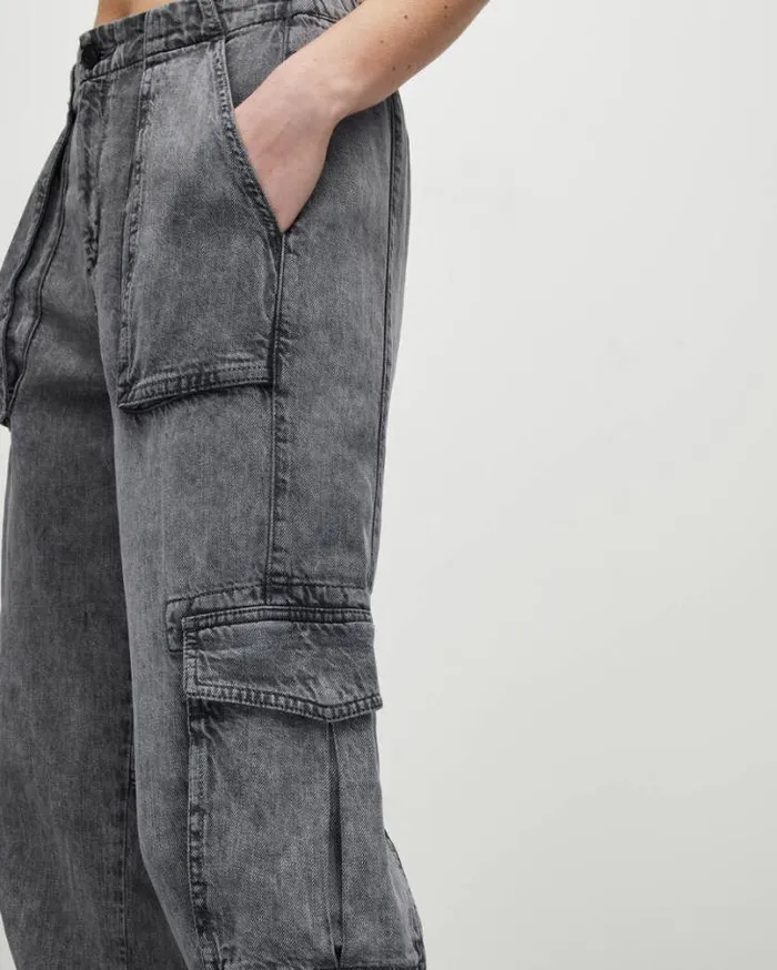 Frieda HighRise Denim Cargo Pants Anthracite Women AllSaints Pants and Leggings Frieda HighRise Denim Cargo Pants Anthracite Women AllSaints Pants and Leggings
