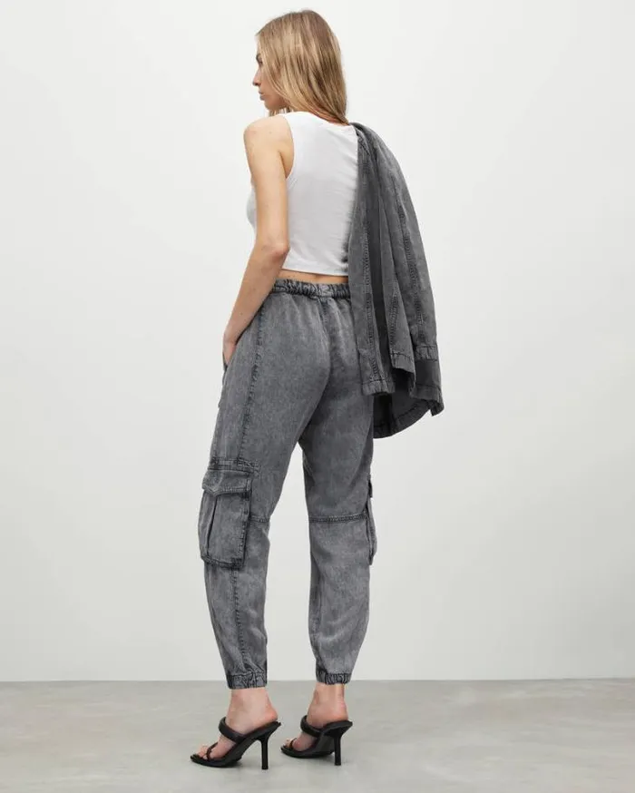 Frieda HighRise Denim Cargo Pants Anthracite Women AllSaints Pants and Leggings Frieda HighRise Denim Cargo Pants Anthracite Women AllSaints Pants and Leggings