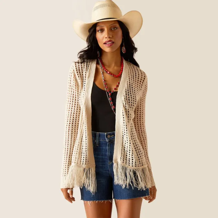 Frolic Fringe Sweater Pristine Women Ariat Sweatshirts and Hoodies