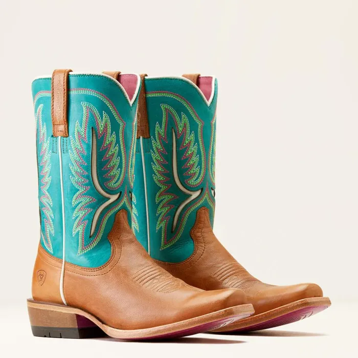 Futurity Colt Western Boot Tan Patinacenote Blue Women Ariat Western Boots