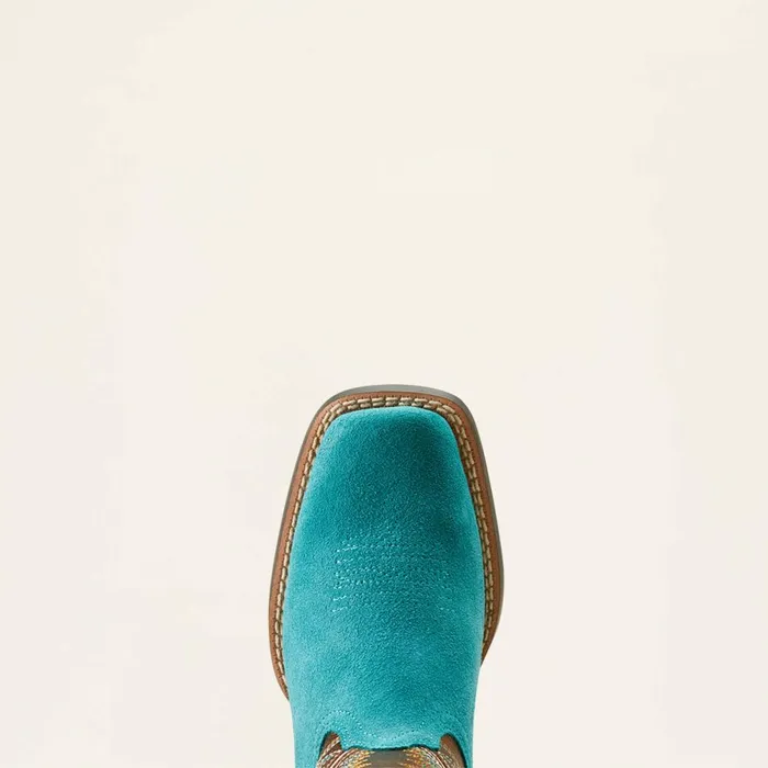 Futurity Fort Worth Western Boot Teal Suedegilded Mocha Kids Ariat Big Kids039 Footwear Futurity Fort Worth Western Boot Teal Suedegilded Mocha Kids Ariat Big Kids039 Footwear