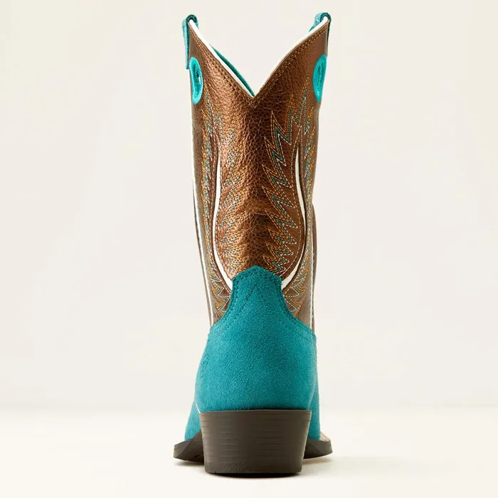 Futurity Fort Worth Western Boot Teal Suedegilded Mocha Kids Ariat Big Kids039 Footwear Futurity Fort Worth Western Boot Teal Suedegilded Mocha Kids Ariat Big Kids039 Footwear