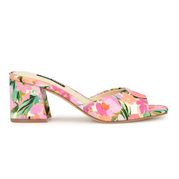 Gagen Slide Sandals Pink Floral Women Nine West Dress
