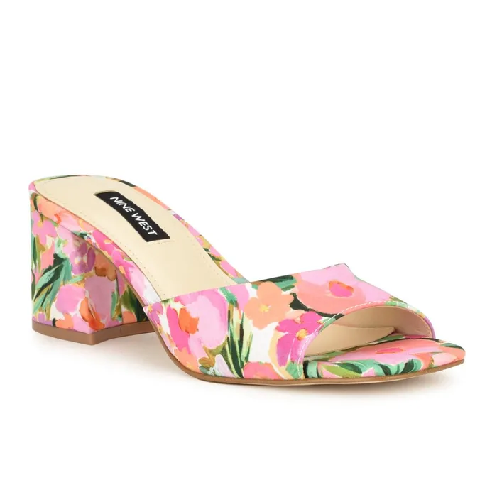 Gagen Slide Sandals Pink Floral Women Nine West Dress
