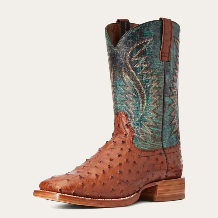 Gallup Western Boot Brandy Full Quill Ostrich Men Ariat Western Boots